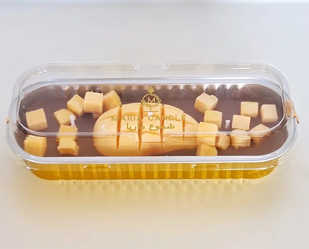 Aluminium container crème candle mango شمعة كريم حلوى في علبة ألمنيوم بالمانجو