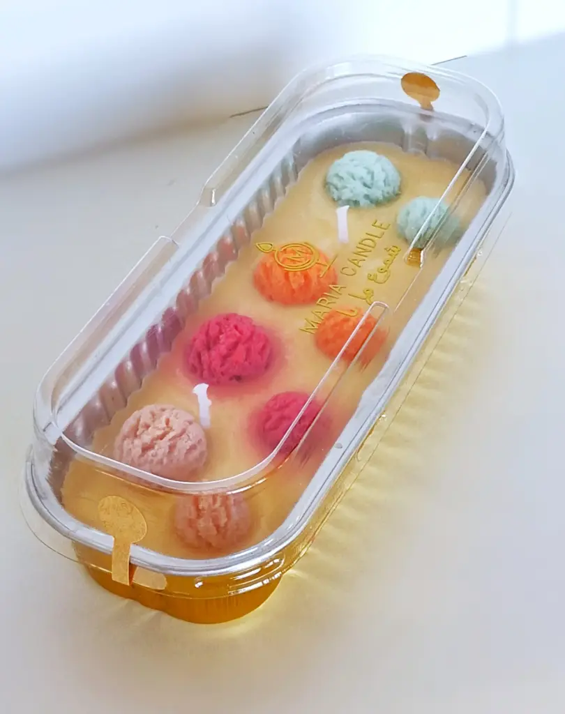 Aluminium container crème candle ice cream شمعة كريم حلوى في علبة ألمنيوم بالآيس كريم