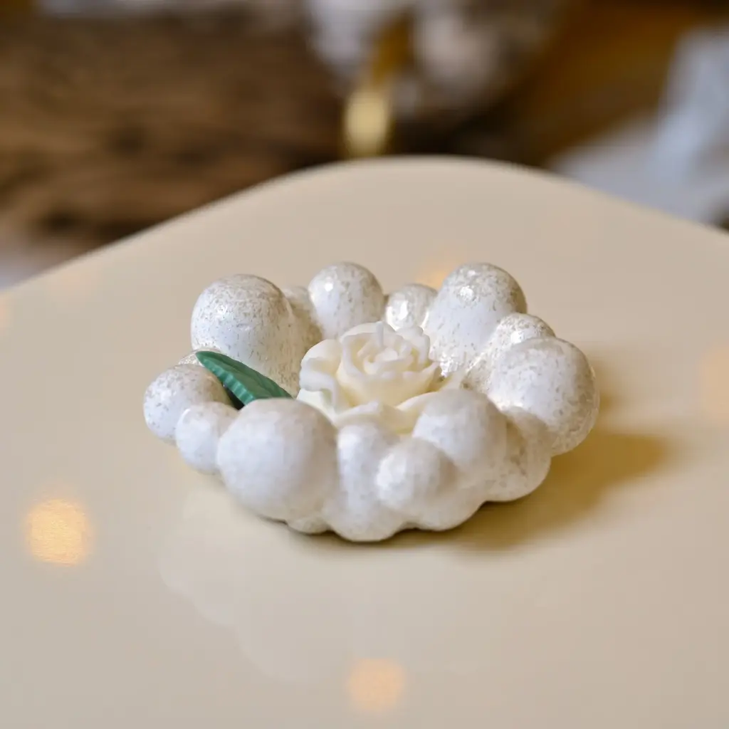  Bride Flower Ceramic Plate Candle شمعة صحن وردة عروس سيراميك 