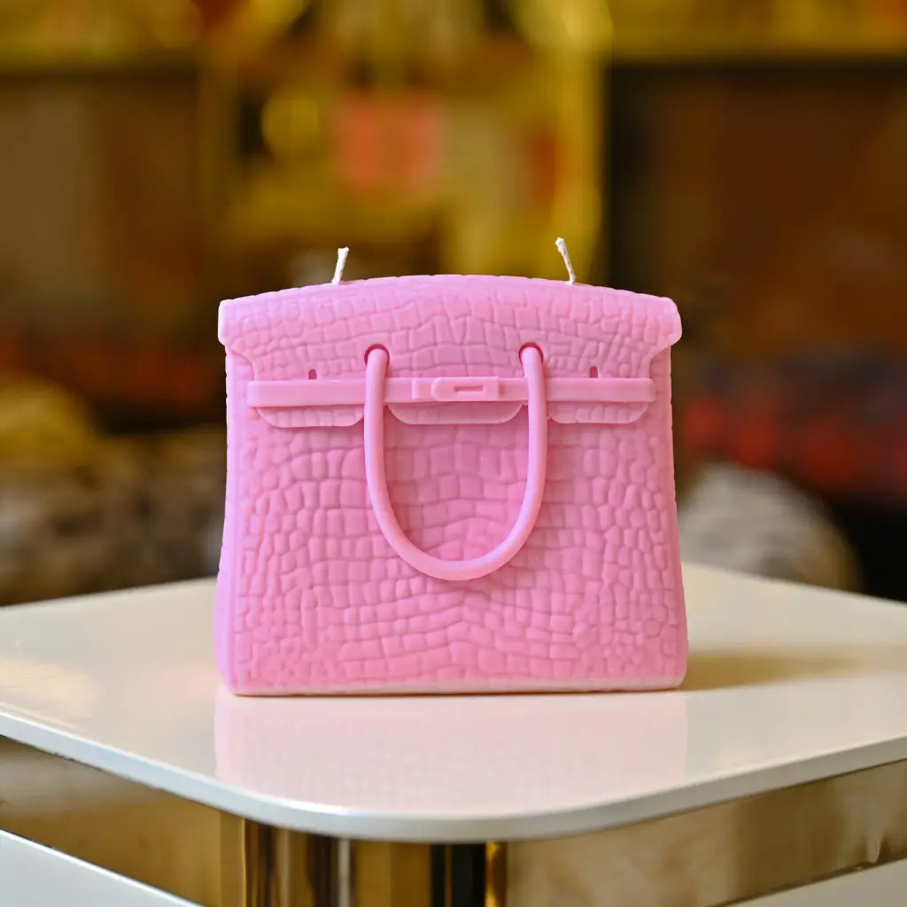 Big Luxury Bag Candle شمعة حقيبة فخمة كبيرة  (وردي)