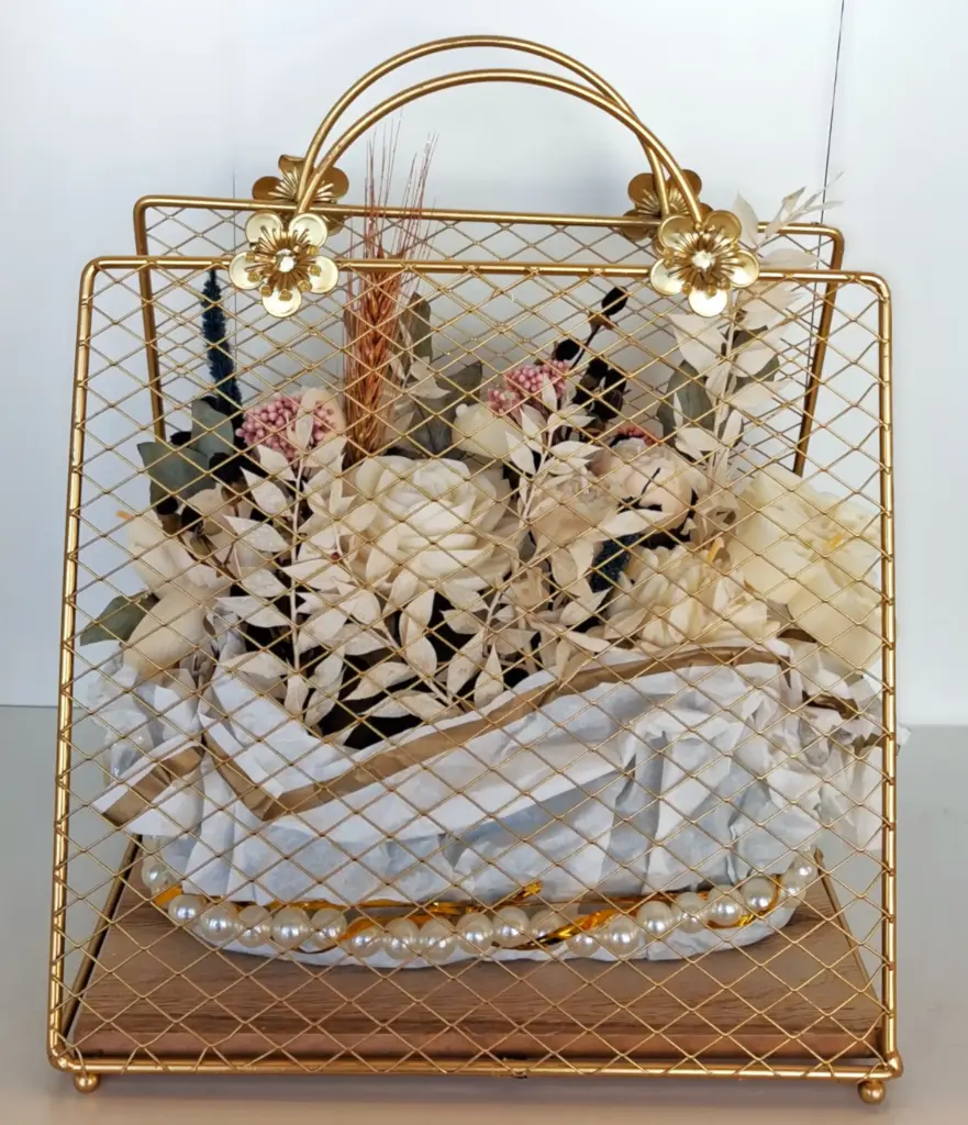 HandBag Flower Cage Candle شمعة قفص حقيبة يد (White)