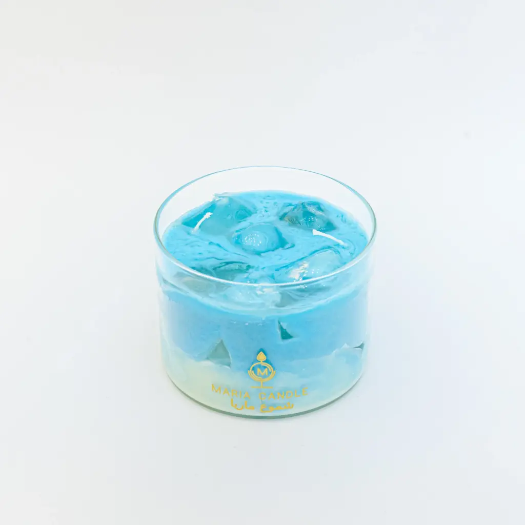 Ice cubes Glass candle شمعة كأس مكعبات ثلج