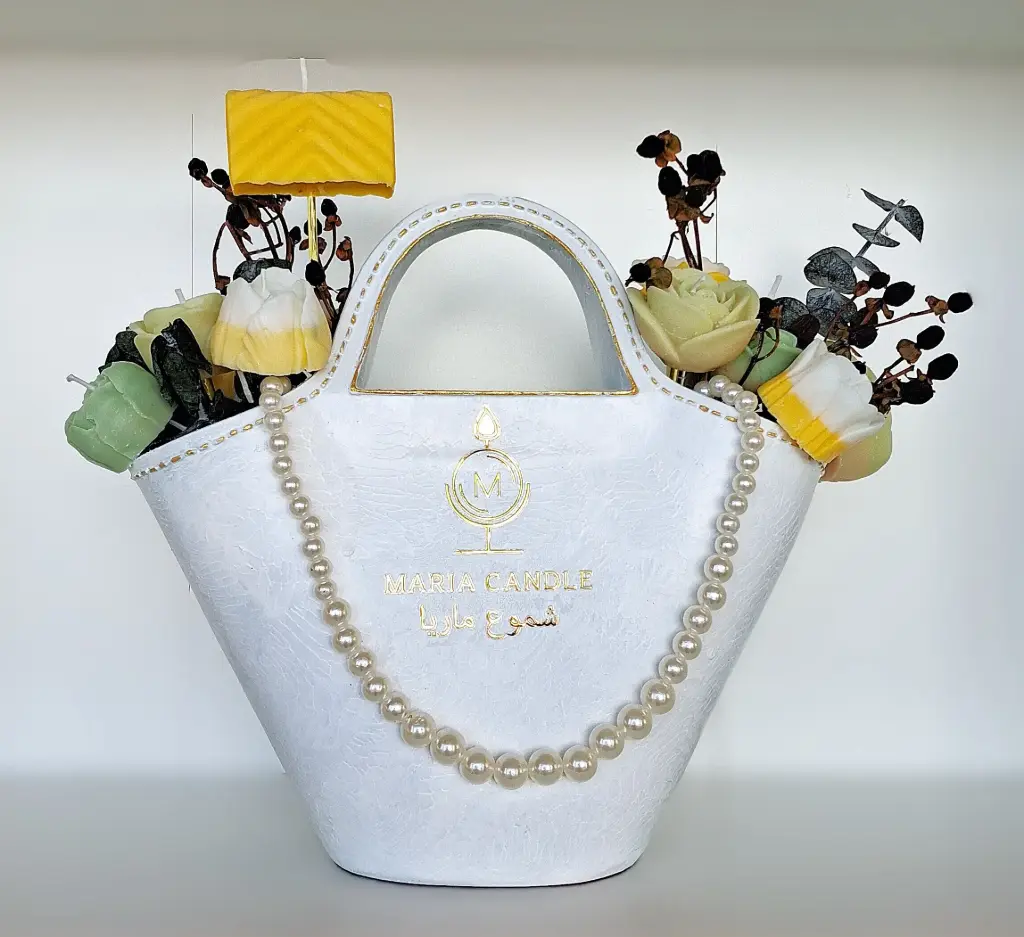 Wedding Bouquet Flower Pearl Candle شمعة باقة ورد عروس بلؤلؤ