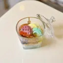 Cream fruits Glass container candle شمعة علبة زجاجية فواكه بالكريمة