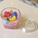 Cream fruits Glass container candle شمعة علبة زجاجية فواكه بالكريمة
