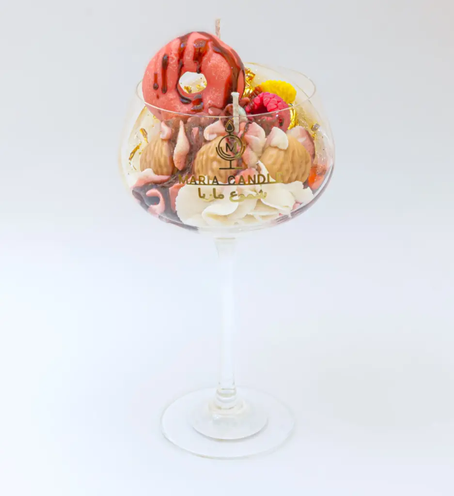Maria signature large cup candle شمعة ماريا كوب توقيع كبيرة (دونات)