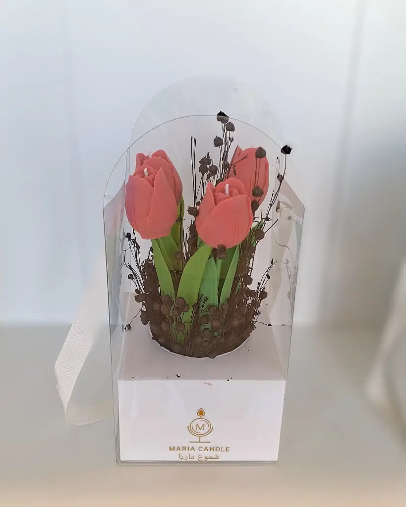 Plastic Bag Flower Bouquet candle شمعة باقة زهور حقيبة بلاستيك 