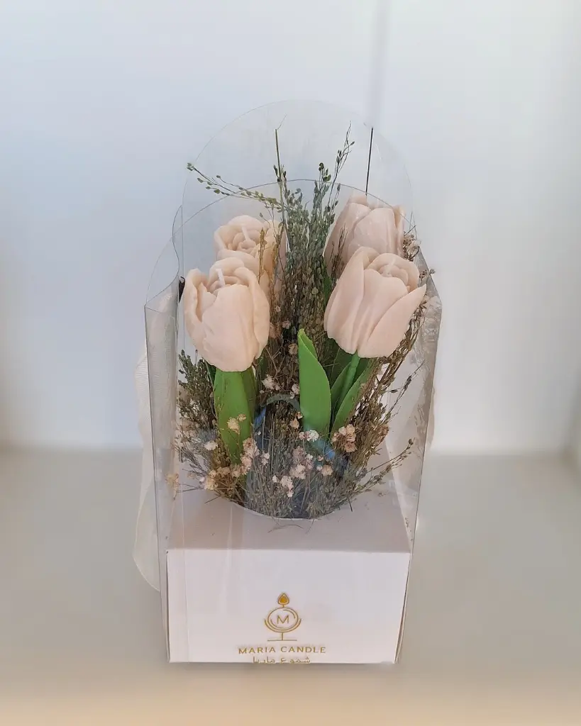 Plastic Bag Flower Bouquet candle شمعة باقة زهور حقيبة بلاستيك 