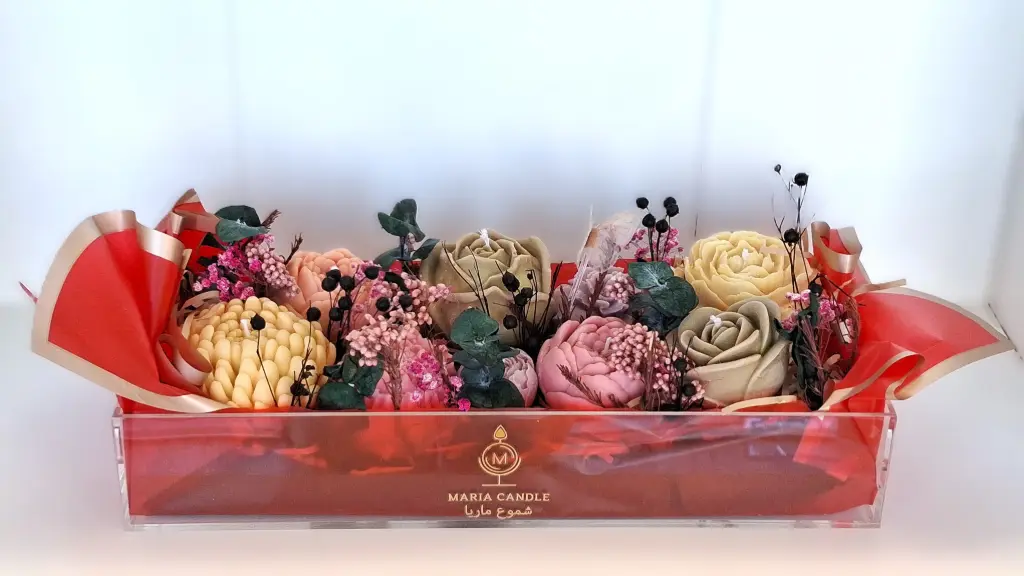 Rectangular box of flower candle شمعة صندوق زهور مستطيل (Option 1)