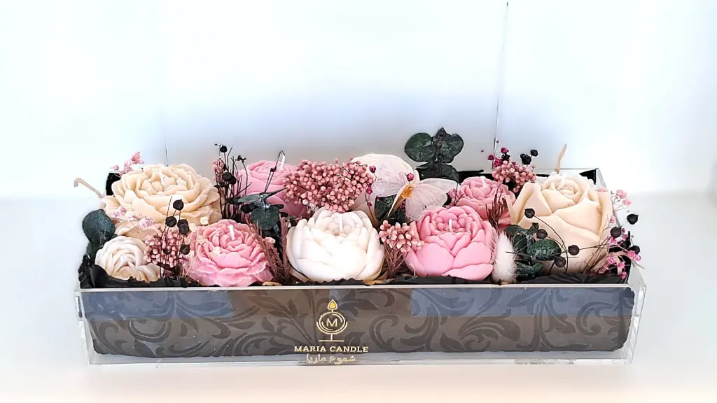 Rectangular box of flower candle شمعة صندوق زهور مستطيل