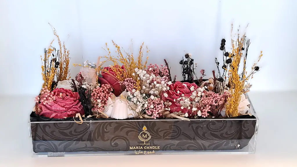 Rectangular box of flower candle شمعة صندوق زهور مستطيل