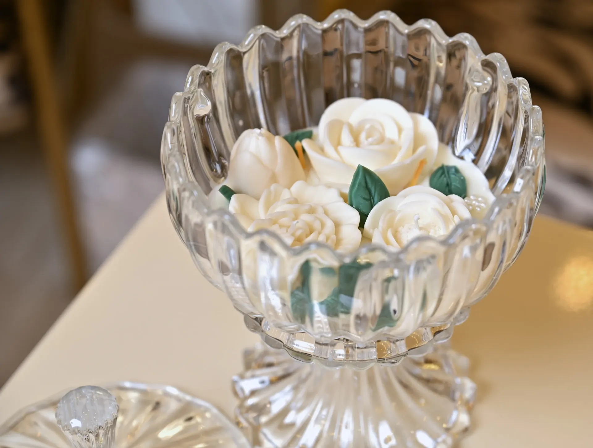 Cristal Round Tall Large Candle شمعة  كريستال دائري طويل كبير