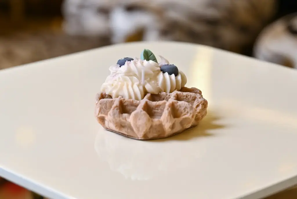 [ Mixed Waffle candle]  Mixed Waffle candle شمعة وافل المشكلة (شكولاطة بيضاء مع توت)