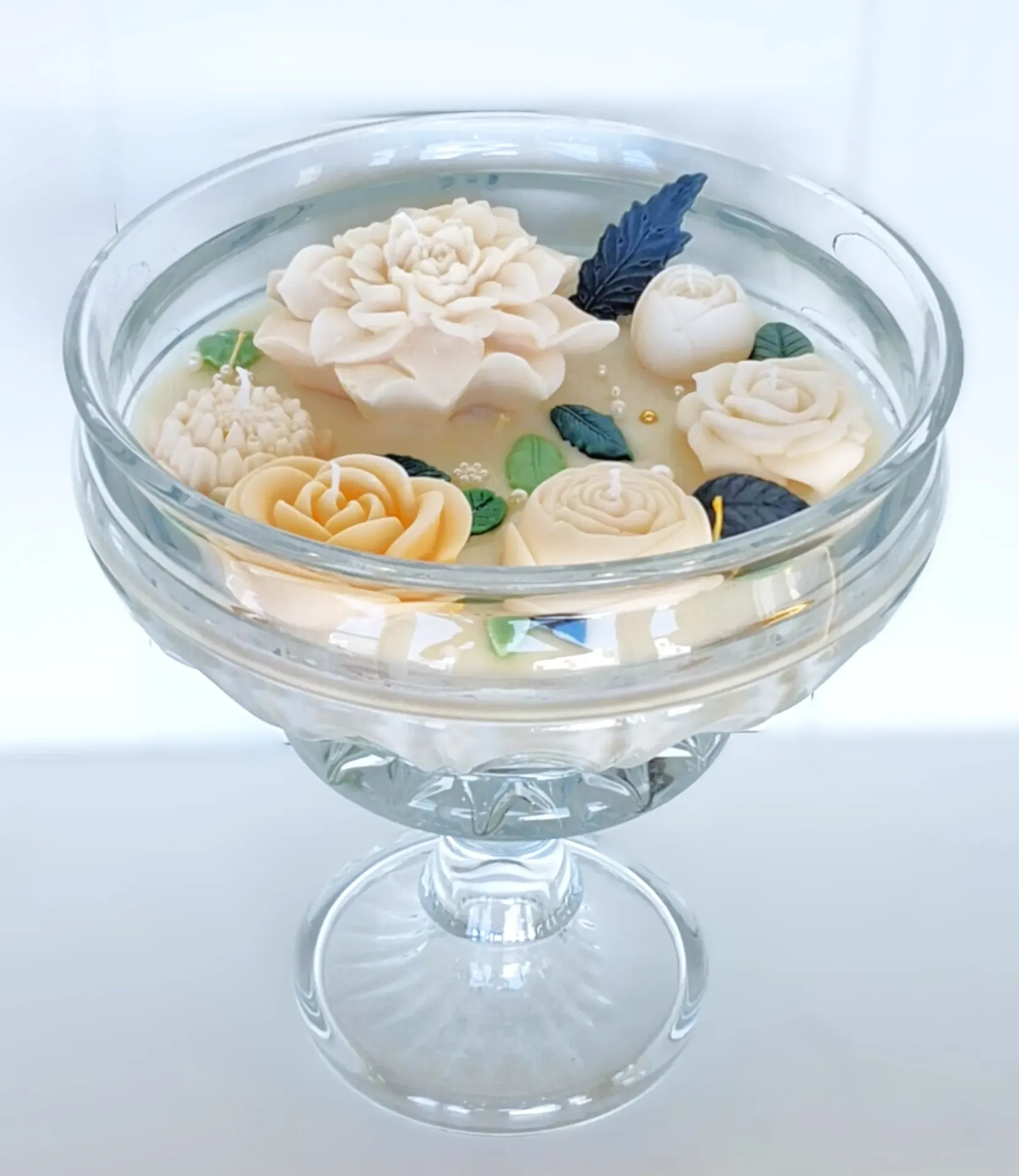 Flower cristal round extra large candle شمعة وردة كريستال دائري كبير جدًا