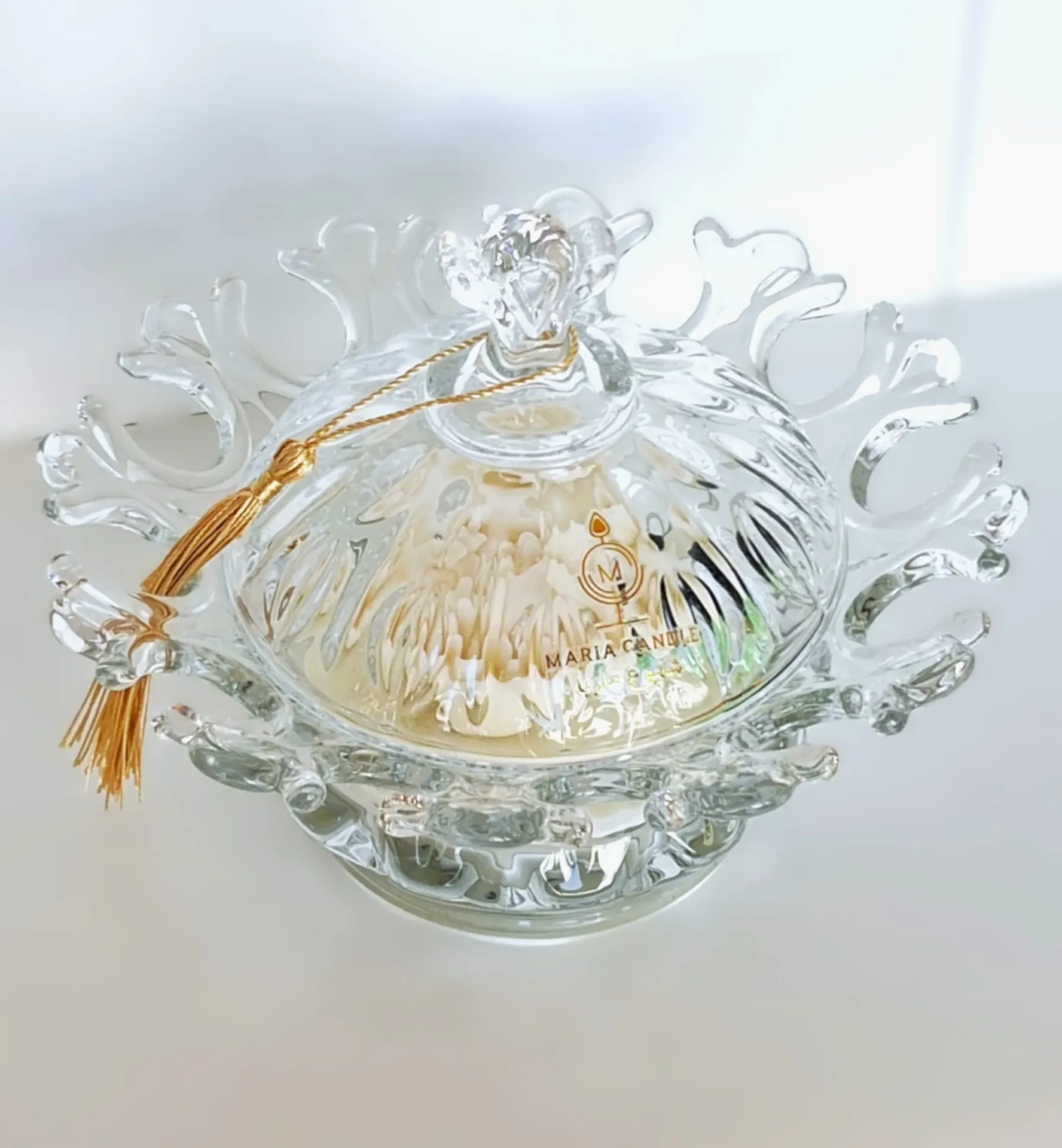 Flower round cristal etoile candle شمعة وردة كريستال مدور إيتوال