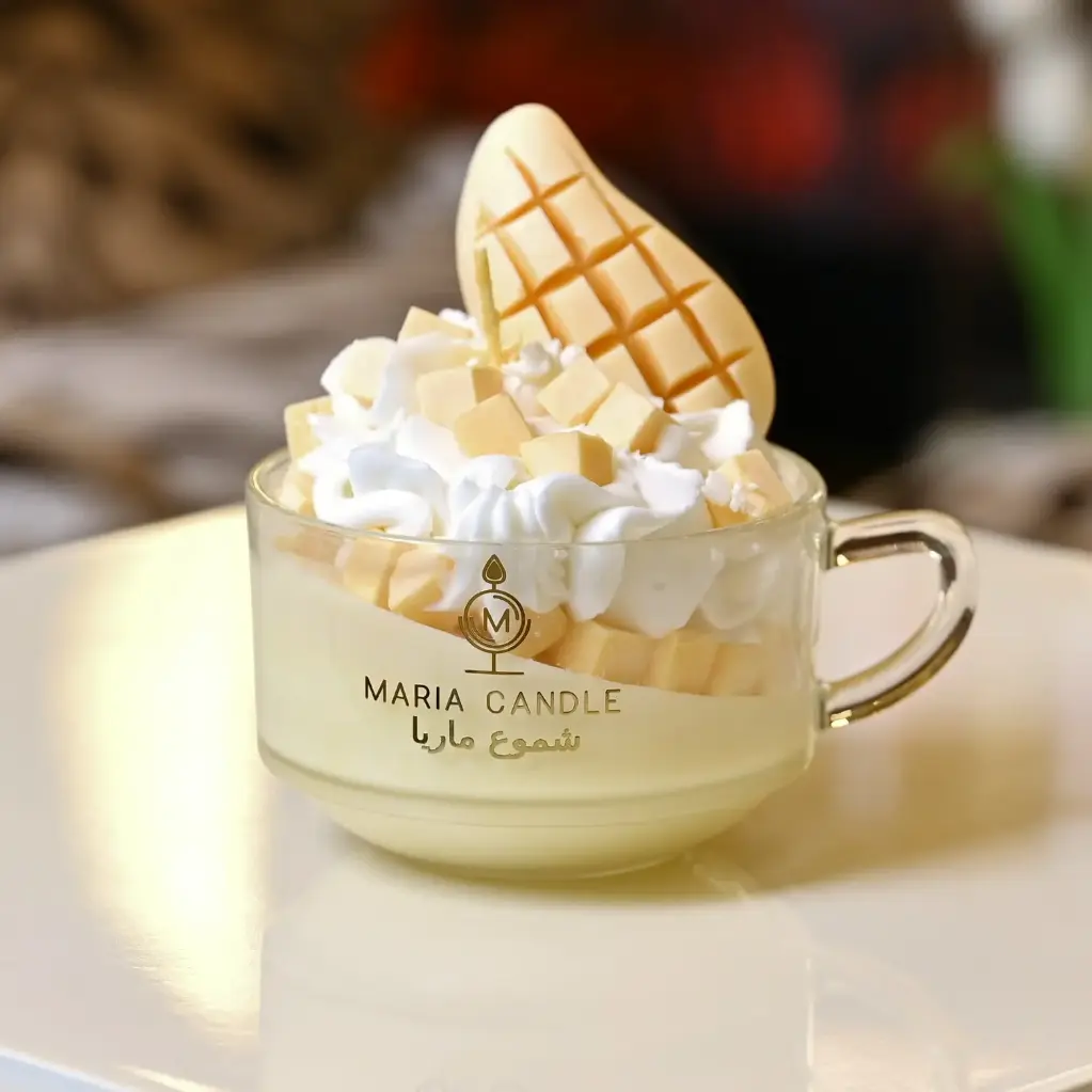 Round mango cup cubes candle شمعة كوب مانجو دائري مكعبات