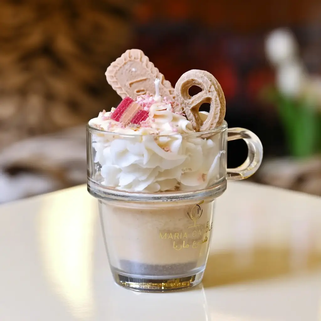 Ice cream cup Lotus candle شمعة آيس كريم لوتيس في كوب