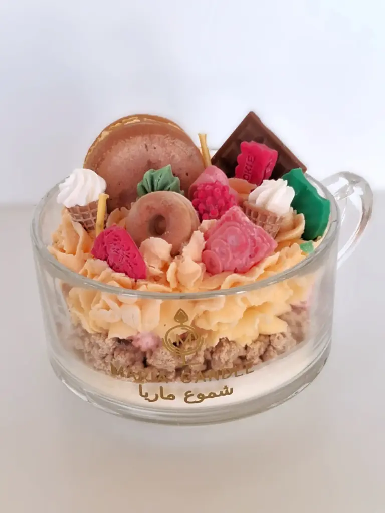 Ganache ice cream cup candle شمعة آيس كريم الجاناش في كوب 