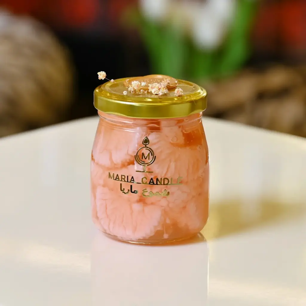Orange jam jar candle شمعة مرطبان مربى البرتقال